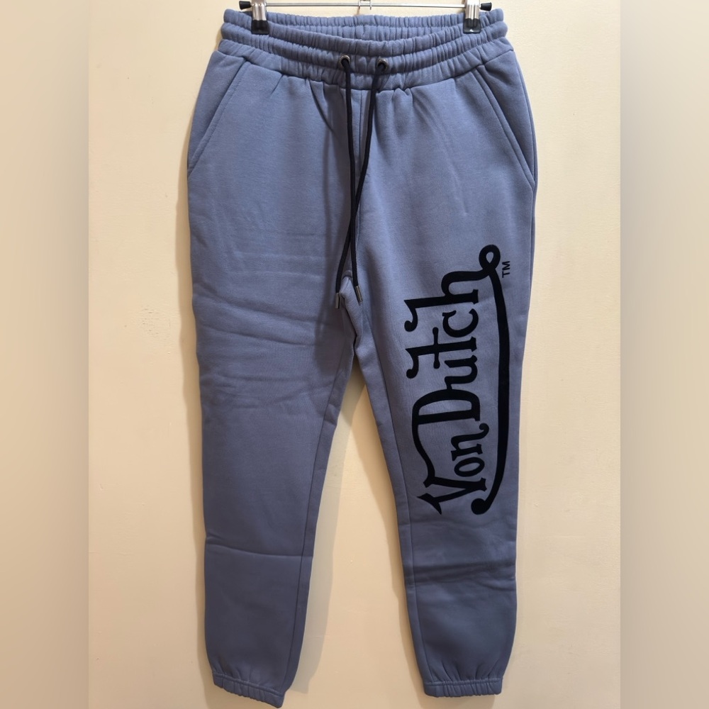 Von Dutch Joggers Sweatpants Dirty Blue Pants Size Small NWT